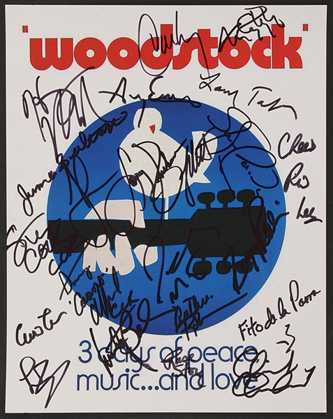 Woodstock Performers Signed "Woodstock" Dove Poster Photo Print