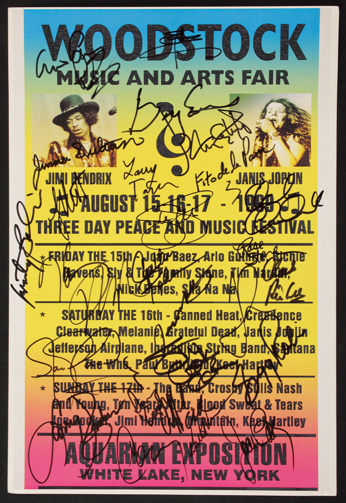 Lot Detail - Woodstock Performers Signed "Woodstock" Poster Photo Print