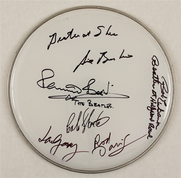 Beatles Quarrymen And Others Signed Drum Head