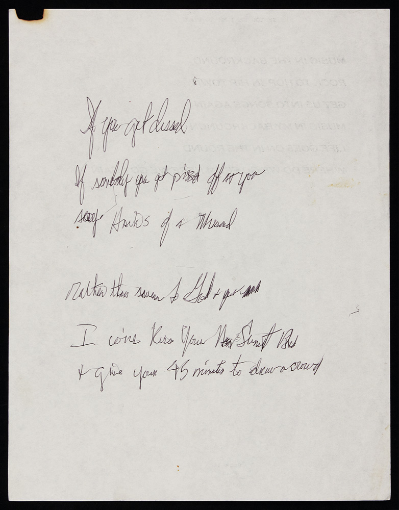 Lot Detail - Sly Stone Handwritten Unreleased Lyrics