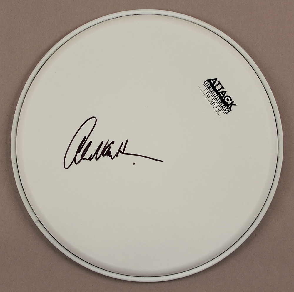 Lot Detail - Alex Van Halen Signed Drum Head