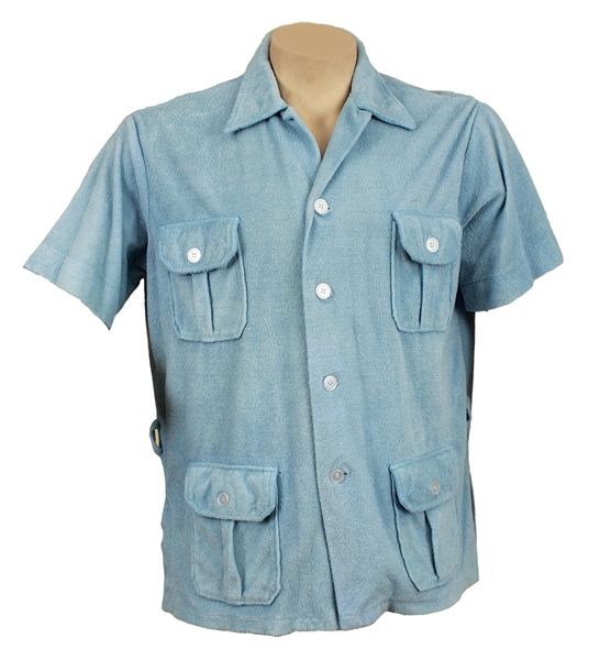 Lot Detail - Elvis Presley Owned & Worn Beach and Pool Blue Cover-Up
