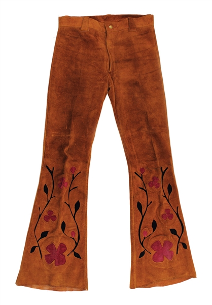 Jimi Hendrix Owned & Worn Suede and Floral Bell Bottom Pants