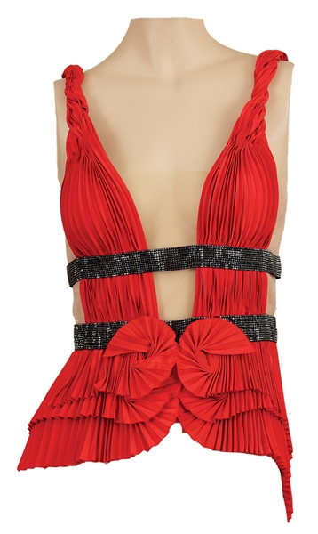 Alicia Keys "As I Am" Tour Stage Worn Red Pleated Top