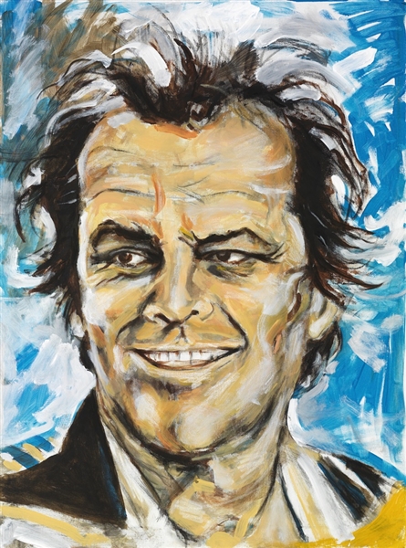 Rolling Stones Ron Wood Original Painting of Jack Nicholson