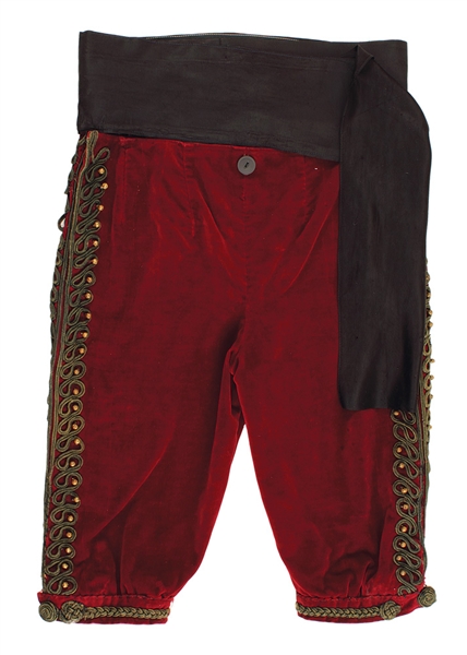 Jimi Hendrix Experience Noel Redding Custom Made Stage Worn Red Wine Velvet Pants