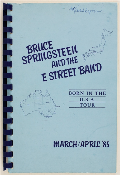 Bruce Springsteen and The E Street Band "Born In the U.S.A." Original Tour Itinerary Used by Danny Federicis Wife Kathlynn