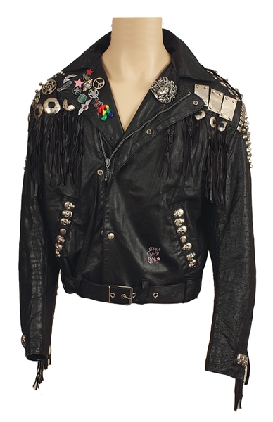 Lot Detail - Axl Rose Owned & Worn Custom Made Studded Fringe Leather ...