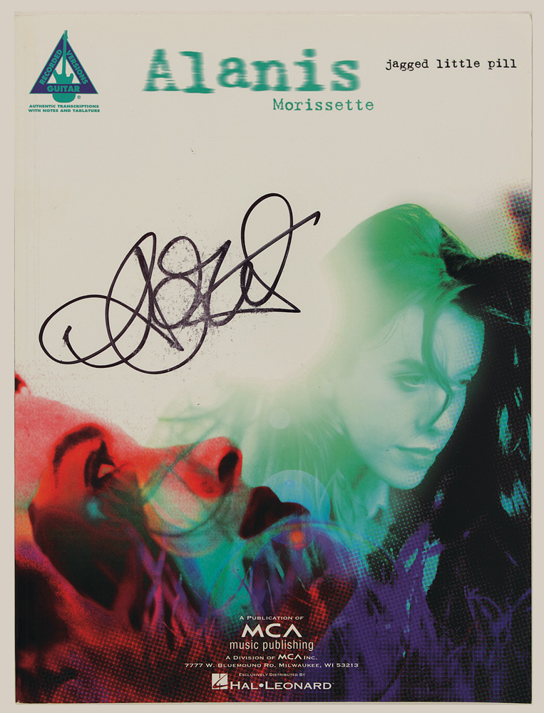 Lot Detail Alanis Morissettes Signed Jagged Little Pill Song Book