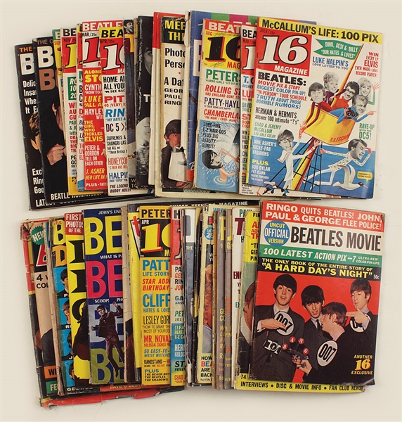 Beatles Large Original Vintage Magazine and Book Archive