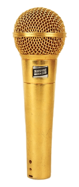 Prince Stage Used Gold Shure SM 58 Microphone