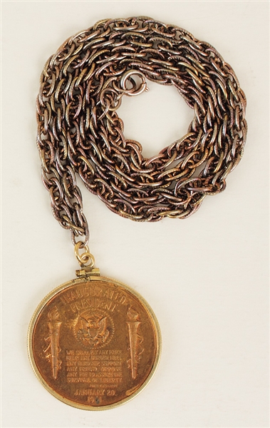 Sammy Davis, Jr. Owned & Worn John F. Kennedy 1961 Inauguration Medallion Necklace