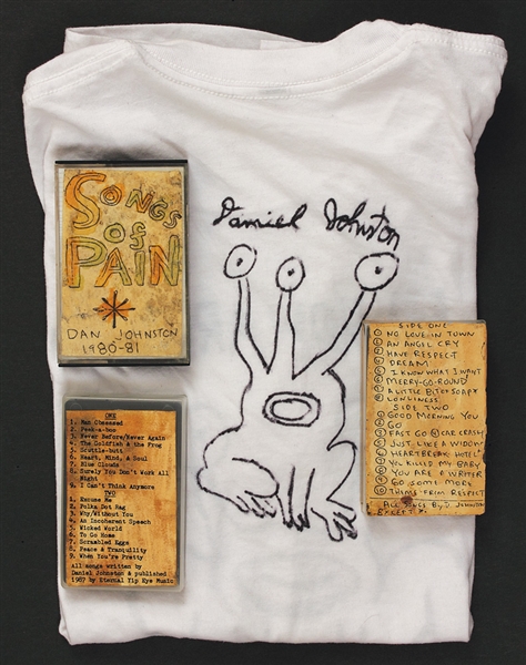 Daniel Johnston Recorded Original Tapes and Signed T-Shirt