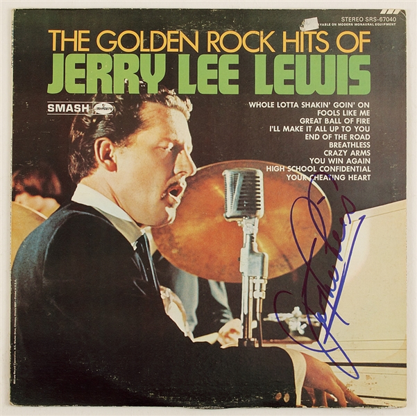 Jerry Lee Lewis Signed "Golden Rock Hits" Album