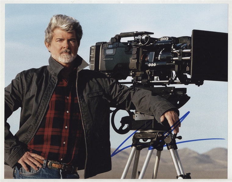 George Lucas Signed 11 x 14 Photograph