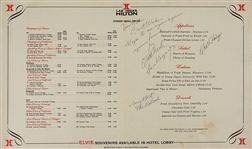 Elvis Presley Signed & Inscribed Las Vegas Hilton Hotel Menu