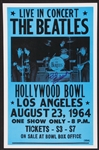 Promoter Bob Eubanks Signed Beatles Hollywood Bowl Mini Concert Reproduction Poster