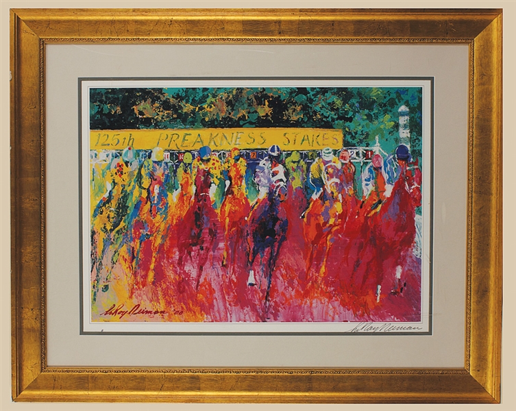 LeRoy Neiman Signed "125th Preakness Stakes" Original Colorchrome Lithograph