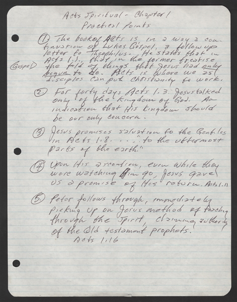 Johnny Cash Handwritten Religious Questionnaire