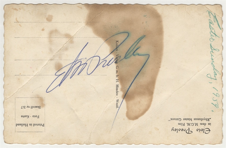 Elvis Presley 1959 Signed German "Jailhouse Rock" Original Promotional Postcard       