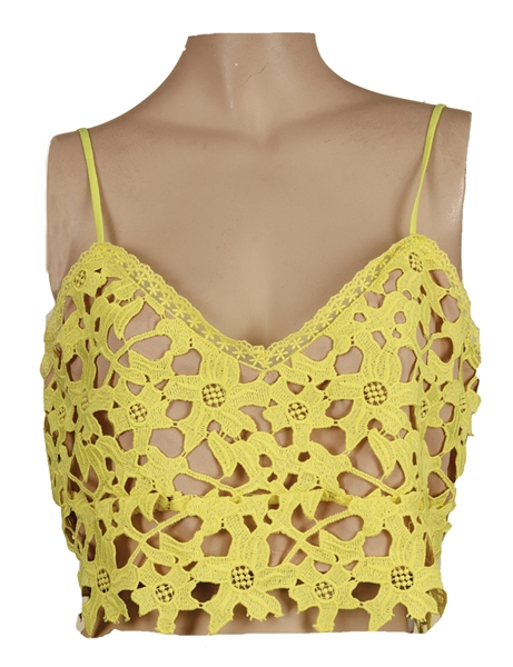 Taylor Swift Owned & Worn Yellow Cut-Out Crop Top 