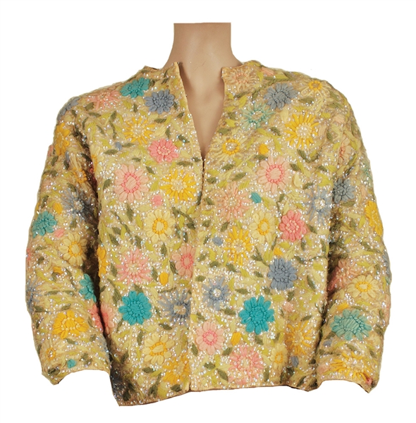 Lot Detail - Liza Minnelli Owned and Worn Yellow Cardigan Sweater with ...