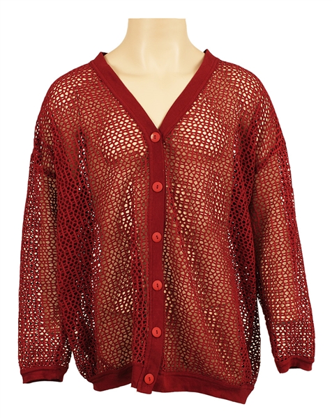 Michael Jackson Owned and Worn Rust Mesh Long Sleeved Shirt
