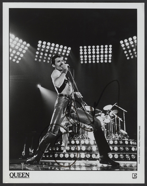 Queen John Deacon Signed Original Neal Preston Promotional Photograph Featuring Freddie Mercury