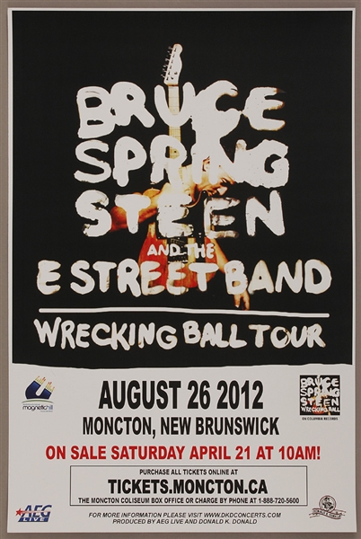 Bruce Springsteen and the E Street Band Original 2012 Wrecking Ball Concert Poster