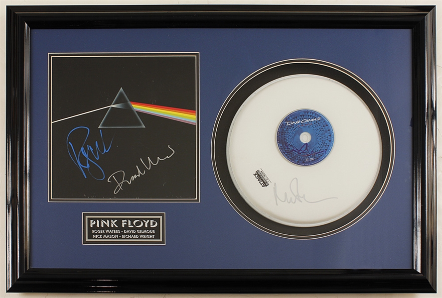 Pink Floyd Signed Album Cover and Drum Head Display