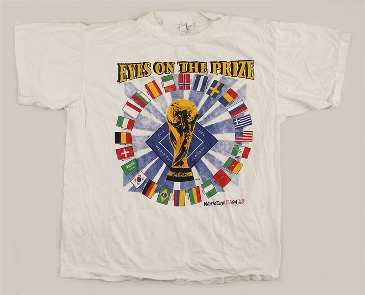 Michael Jackson Owned and Worn "Eyes on the Prize World Cup USA 1994" T-Shirt 
