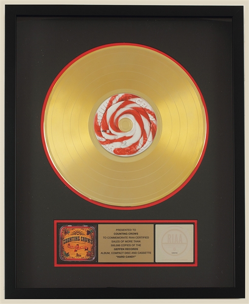 Counting Crows "Hard Candy" Original Gold Album, C.D. and Cassette Award Presented to the Counting Crows