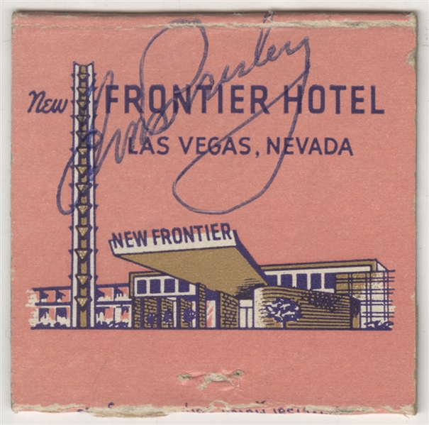 Elvis Presley Twice-Signed New Frontier Hotel Las Vegas Matchbook