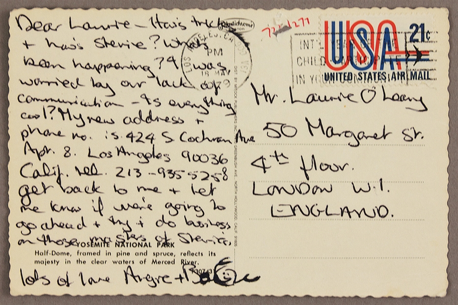 David Bowie Handwritten & Signed Postcard