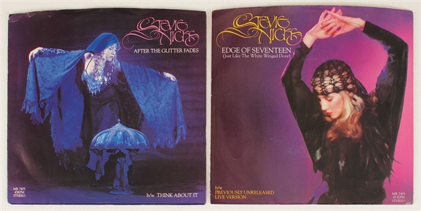 Stevie Nicks "After The Glitter Fades" and "Edge of Seventeen" Original 45 Records from the Herbert Worthington Estate