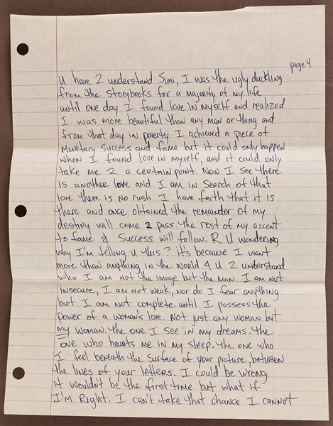 Lot Detail - Tupac Shakur Five-Page Handwritten Passionate Love Letter ...