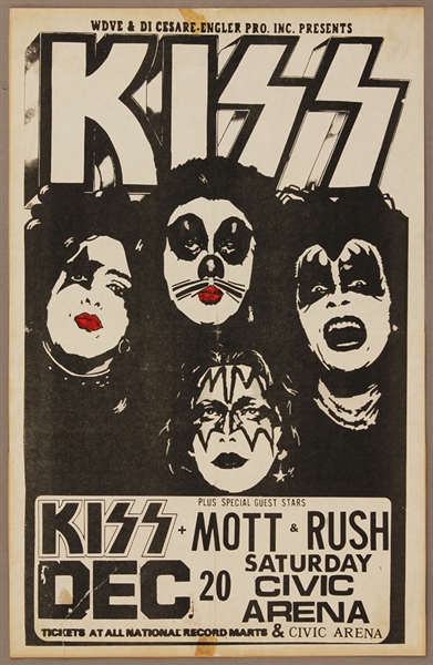KISS Original 1975 "KISS Alive" Tour Original Concert Poster