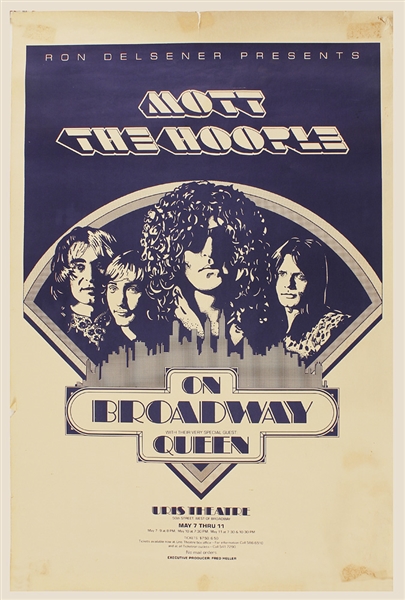 Mott the Hoople and Queen Original 1974 Concert Poster