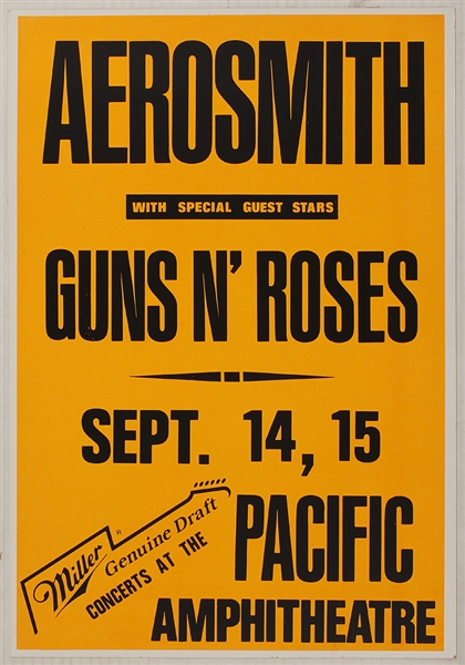Aerosmith/Guns N Roses Original Concert Poster