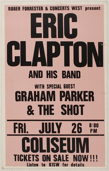 Eric Clapton Original Concert Poster 