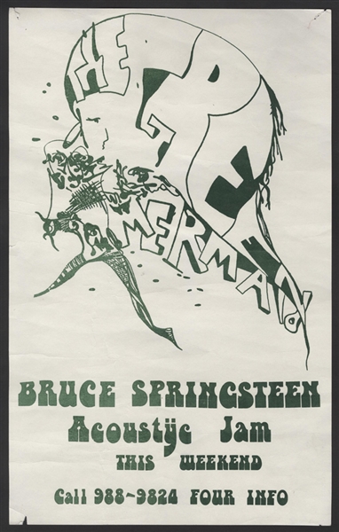 Bruce Springsteen 1971 Green Mermaid Original Concert Poster