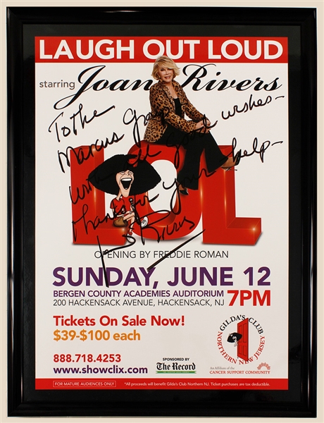 Joan Rivers Signed & Inscribed "Laugh Out Loud" Comedy Show Poster