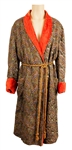 Michael Jackson Owned & Worn Paisley Robe with Orange Trim and Rope Tie