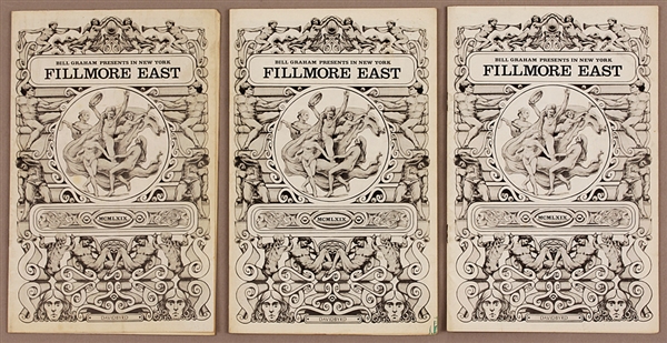 Fillmore East 1969 Original Concert Programs: The Band, Jefferson Airplane and Crosby, Stills, Nash and Young