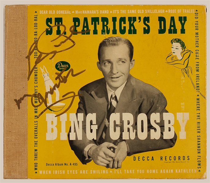 Les Paul Signed & Inscribed Bing Crosby "St. Patricks Day" Original Decca Records Set