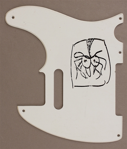The Who John Entwistle Original Spider Drawing on Pickguard 