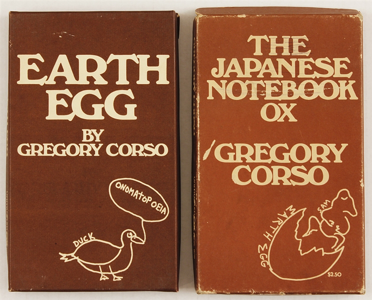 Gregory Corso Original 1974 "Earth Egg"  and "The Japanese Notebook Ox" Poetry