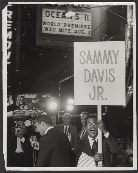 Sammy Davis, Jr. Original "Oceans 11" Premiere Stamped Wire Photograph