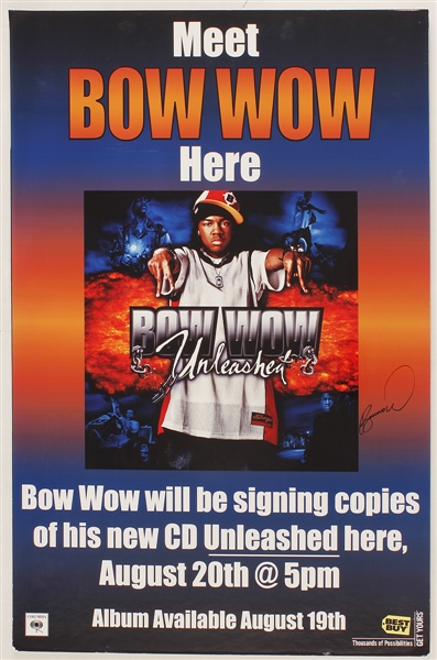 Bow Wow Signed "Unleashed" Original Promotional Banner, Signed & Inscribed Original Event Poster and Signed Laminate