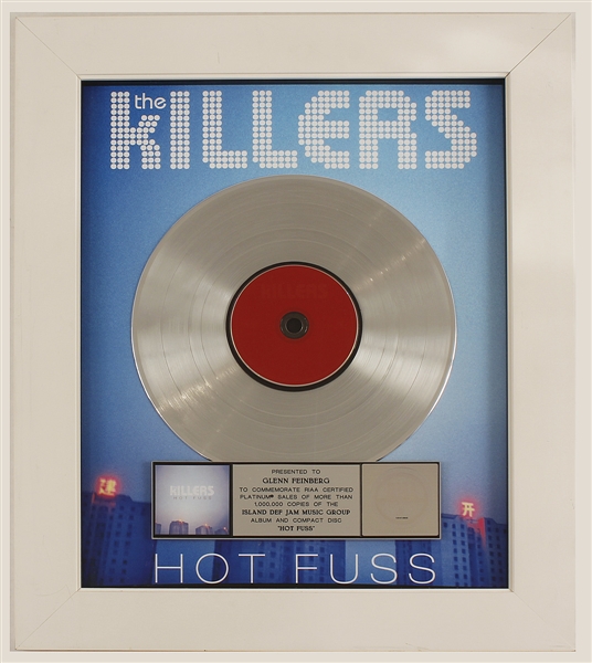 The Killers "Hot Fuss" Original RIAA Platinum Album & CD Award